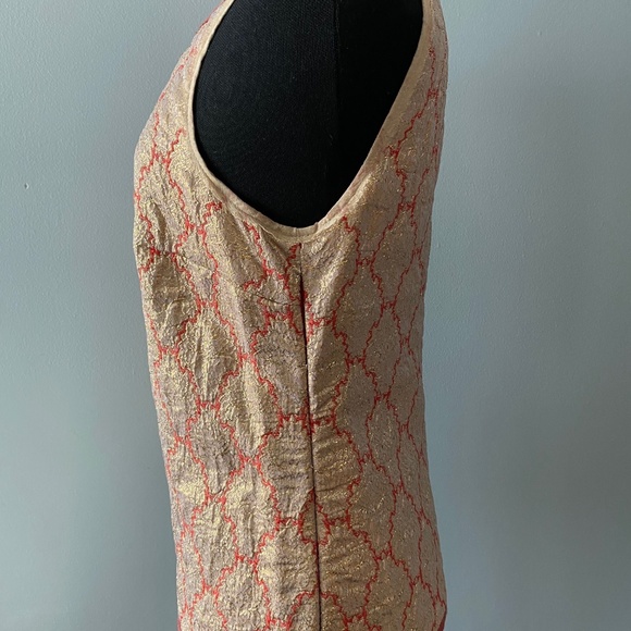 PRADA gold and red brocade sleeveless top - Picture 9 of 12